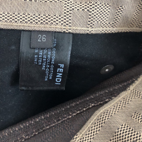 Fendi zucca logo jacquard pattern  jeans pants xs - Picture 9 of 9